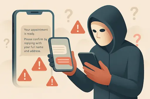 Bad actor sending phishing text messages