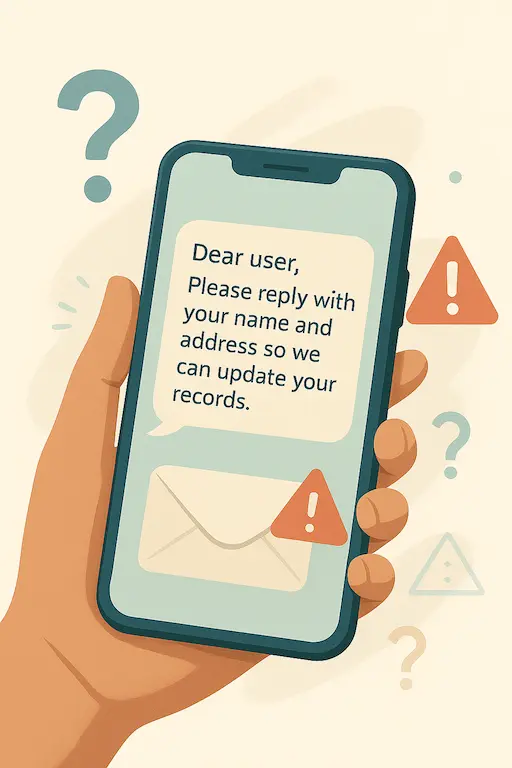 phone with suspicious text message
